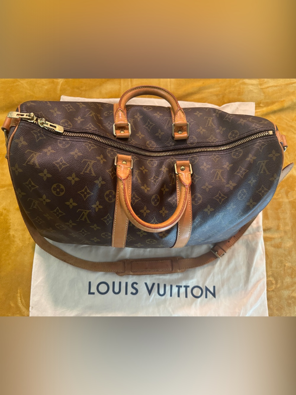 Louis Vuitton Monogram Canvas Travel Duffel in Brown and Tan